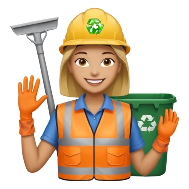 women, Waste Management, safety vest, trash picker sticker
