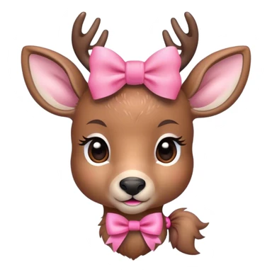 Cute deer with a pink bow  sticker