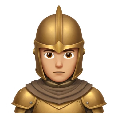 armored desert guardian portrait, head and shoulders only, bronze helmet, desert cape collar, battle-worn armor, strong expression, 3D cartoon, mobile game icon style, clean background, no text, no watermark
 sticker
