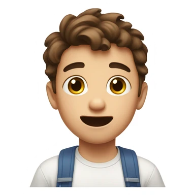 Milk splashed on face boy with brown hair sticker