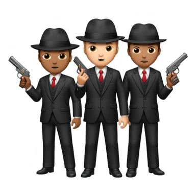 3 mafia members guns sticker