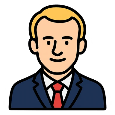 stylized icon portrait of Emmanuel Macron, President of France sticker