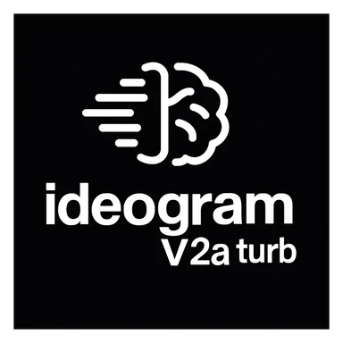 recreate this logo with text of "ideogram V2a turb", MAKE IT FIT IN SQAURE  sticker