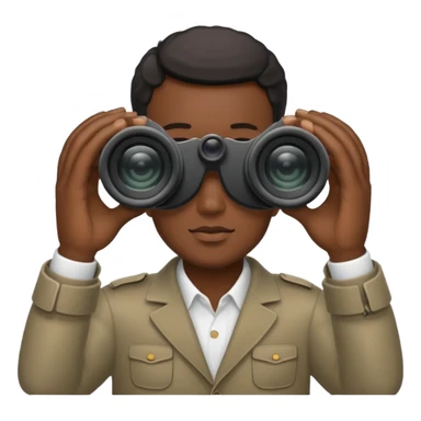 black hands holding  binoculars sticker