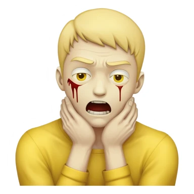 yellow man strangling himself sticker