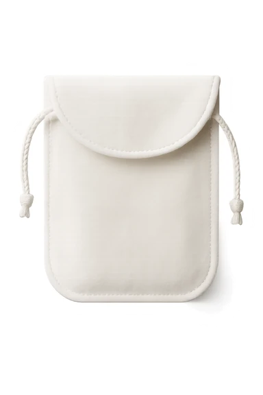 white velvet jewelry pouch sticker
