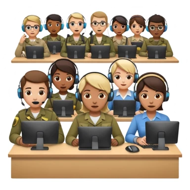 make a scamer call center emoji whit yt grenade hub emjoi sticker