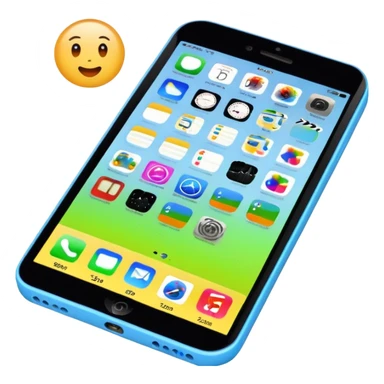 iPhone 5C on iOS 7, app icons, data and Wi-Fi sticker