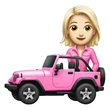 White Girl in pink jeep sticker