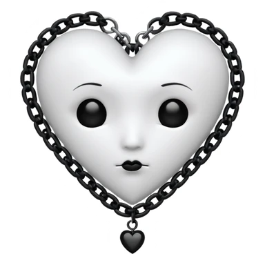 white goth heart with black studs or chains sticker