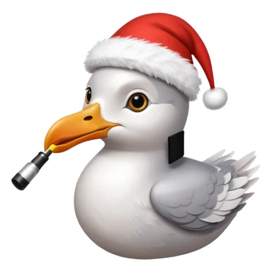 Seagull sherlock holmes with a xmas hat sticker