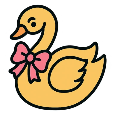 coquette swan with a ribbon sticker
