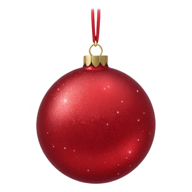 Red glitter ball ornament, matte sticker