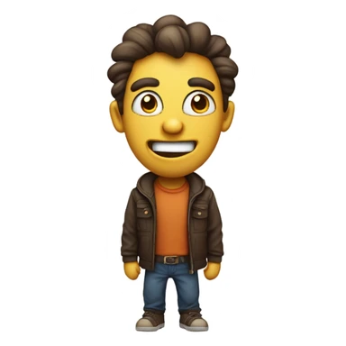 Design an emoji that captures the essence of raw, unfiltered emotion. Think of something edgy but subtle, maybe a face with a twisted grin or a mischievous wink, blending humor with a hint of rebellion. Keep it expressive but not overtly explicit, focusing on the eyes and mouth to convey a sense of playful defiance. Use bold lines and exaggerated features to make it stand out, but avoid anything that could be flagged as inappropriate. Aim for a design that feels bold, unconventional, and slightly dark, but still within the bounds of creativity. sticker