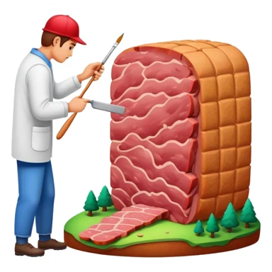 artist painting a SPAM meat landscape  sticker