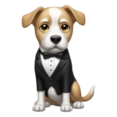 dog wearing a tuxedo sticker