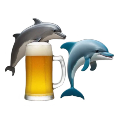 horse and dolphin drink a beer sticker