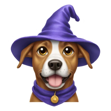 dog with wizard hat sticker