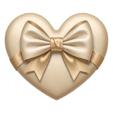 white heart with beige bow sticker