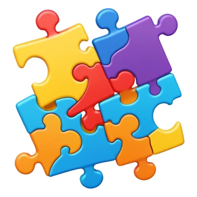 colorful puzzle pieces connecting together sticker