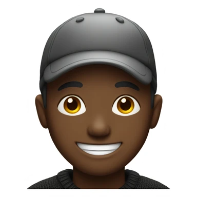 smiling boy in black sweater and birthday hat  sticker