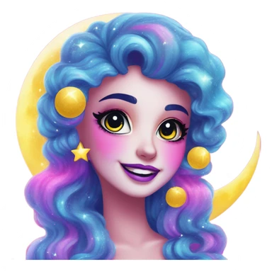 Lisa frank glitter moon sticker