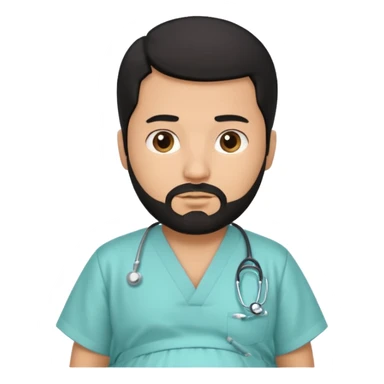 pregnant man with beard black hair and beard sticker