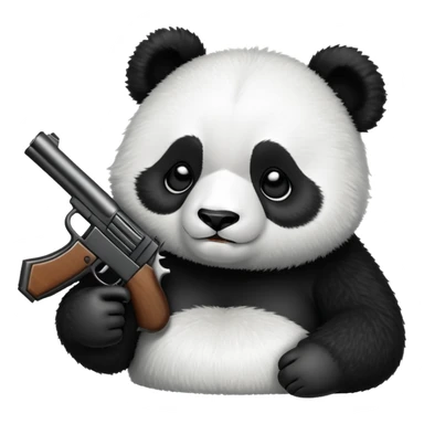 sleepy panda with gun sticker