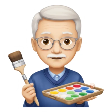 Senior with watercolor tray & brush sticker