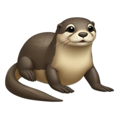 Loutre sur tortue sticker