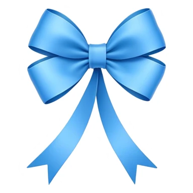 Super ultra-thin and stretched ribbon bow, as narrow as possible, single loop, no extra loops, no fluffy or rounded shapes, only one long and sleek ribbon, delicate, minimalist, NO DOUBLE LOOPS, NO THICKNESS, ONLY A SINGLE SLIM LINE blue sticker