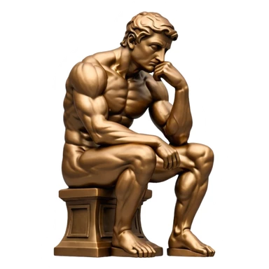 the thinker statue sticker