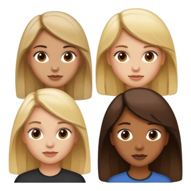 Four girls one dirty blonde ,one blonde, one light brown and one dark  sticker