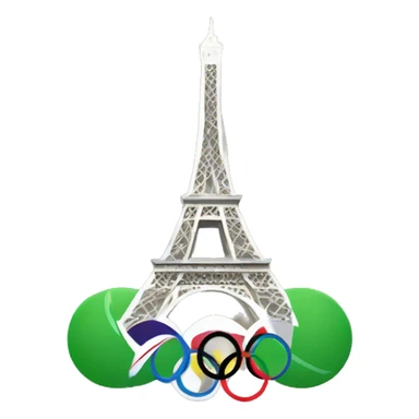 Eiffel Tower with olympics circes sticker