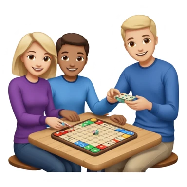 white friends playing board game sticker