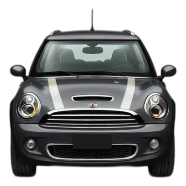 dark grey mini clubman with stripes and dark window sticker