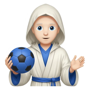 create white wizard with blue football ball sticker