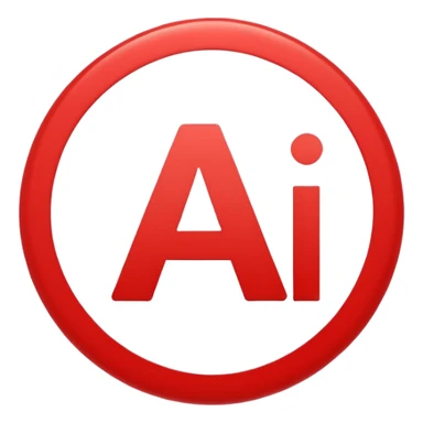 sign with a circle and a line through it with "AI" in the middle sticker