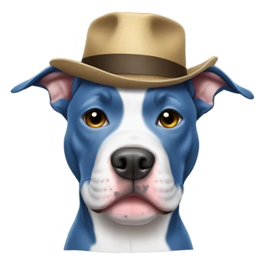 Blue pitbull wearing a hat sticker