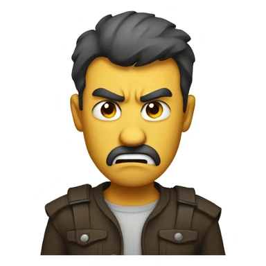 angry man with no emotions sticker