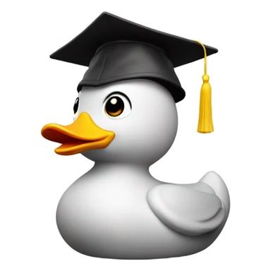 Rubber duck in a graduate hat sticker