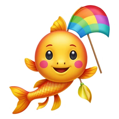 carp streamer hanging apple emoji style sticker