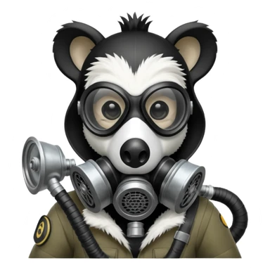 SKUNK WITH GAS MASK sticker