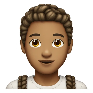 light skin boy with braids brown eyes and big lips sticker