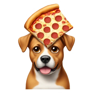 dog with pizza cake sticker