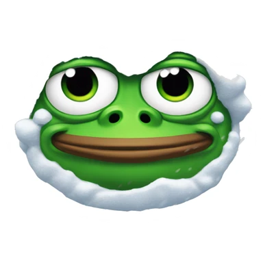 pepe the frog covered in snow sticker
