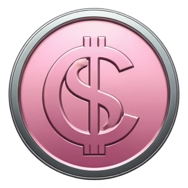 Pink coin with dollar sign on it sticker