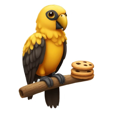 Loro con galleta sticker