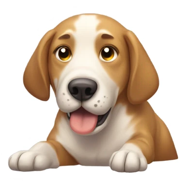 Drooling dog falling asleep sticker