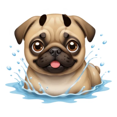 Pug  nadando sticker